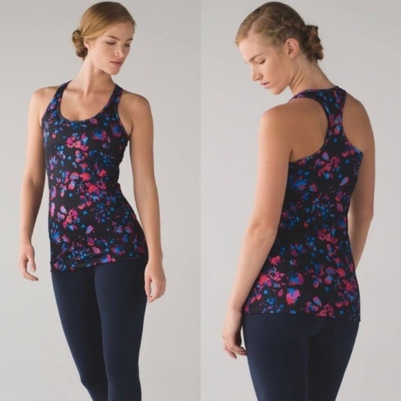 lululemon athletica Tops - Lululemon Cool Racerback Athletic Tank Top in Dandy Digie Multi Size 4